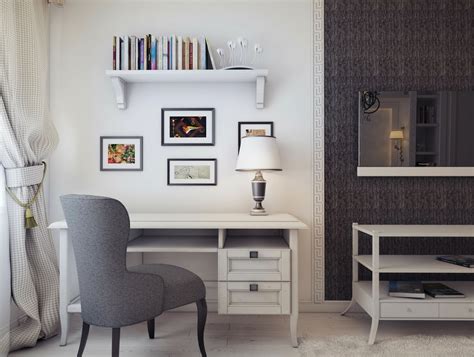 Gray White Home Office Design Interior Design Ideas