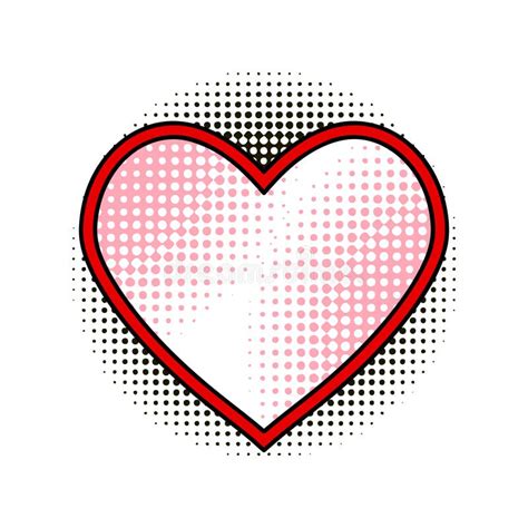 Red Heart With Dot In Pop Art Retro Comic Style Stock Vector Il Stock