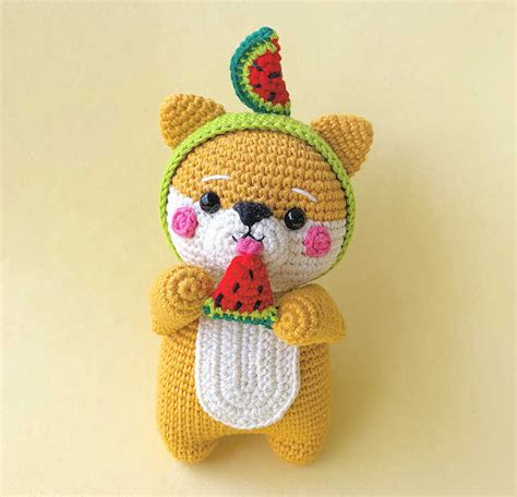 Amigurumi Watermelon Dog Crochet Free Pattern Amigurumi