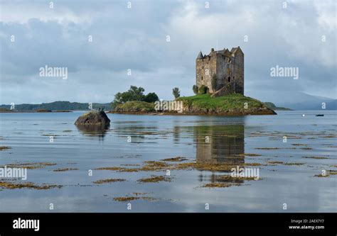 Castle Stalker On A Small Tidal Island In Loch Laich An Inlet Of Loch