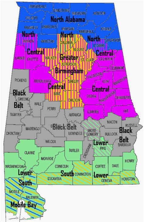 A Map Of Alabama Regions