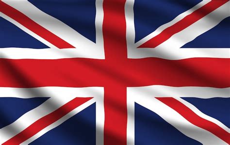 Bandiera Del Regno Unito Realistica Sventolando Union Jack Vettore