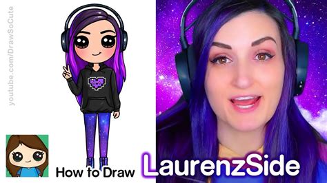 How To Draw Laurenzside 💜famous Youtube Gamer Cute Drawings Kawaii