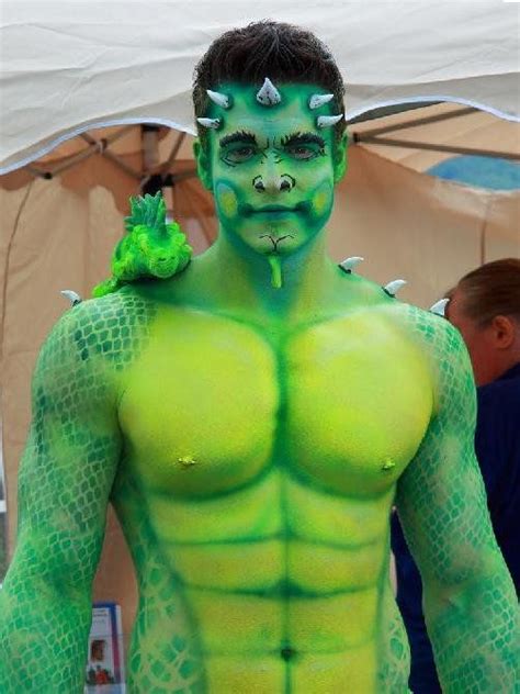 Dyed And Painted Men Body Painting