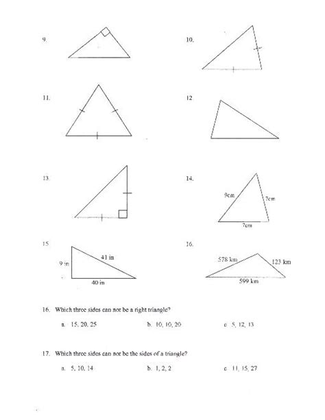 8 Triangle Classification Worksheet