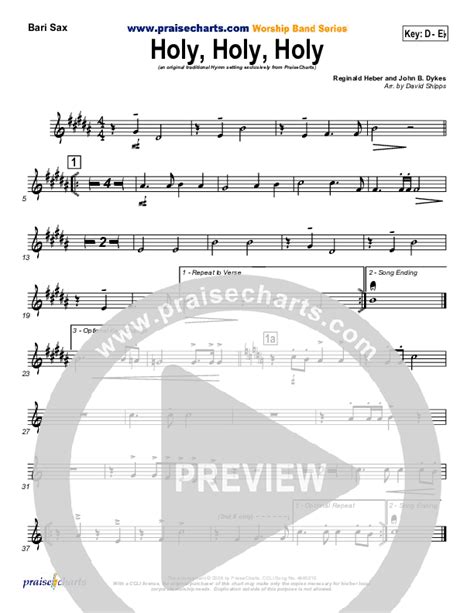 Holy Holy Holy Bari Sax Sheet Music Pdf Praisecharts Traditional