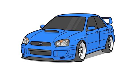 How To Draw A Subaru Impreza Wrx Sti 2004 Drawing Subaru Wrx Sti 2003