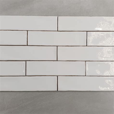 Block Subway Tile White Gloss Irregular Edge Tile Warehouse
