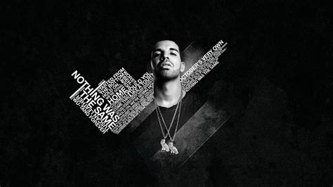 Drake With Words In Black Background Wearing Chains On Neck Hd Drake