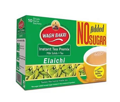 Wagh Bakri Instant Tea Premix Elaichi No Added Sugar 10 Sachets At