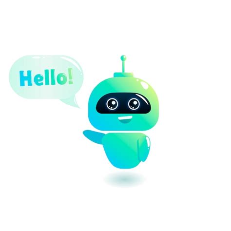 free vector cute bot say users hello chatbot greets online consultation