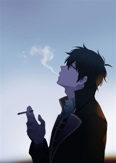 Sad Anime Boy Smoking Cigarette Smoking â„¬suÑ• Home And Garden