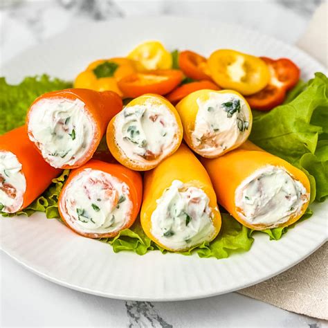 Cream Cheese Stuffed Baby Bell Peppers With Salmon The Yummy Bowl