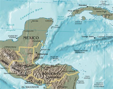 Gulf Of Honduras Map Map Of Gulf Of Honduras Central America Americas
