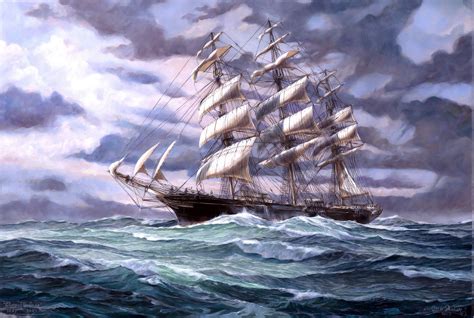The Spindrift Ships Painting Art Sailing Rare Gallery Hd