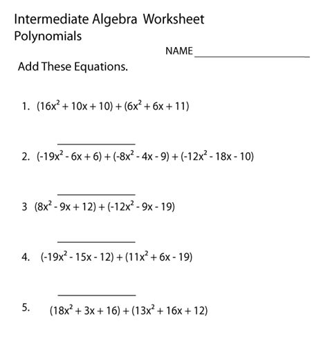 Polynomial Functions Worksheets With Answers