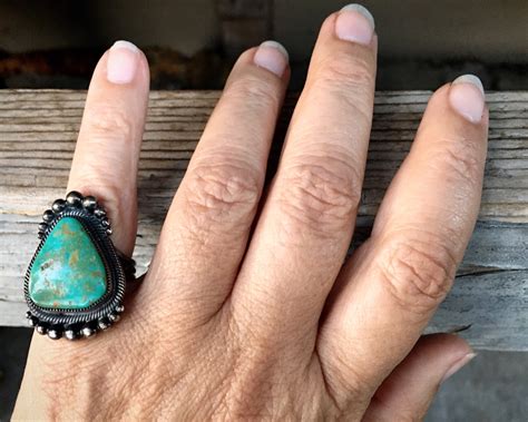 Navajo Gloria Begay Turquoise Ring Size Signed Native American