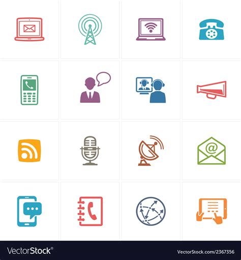 Communication Icons Set 1 Colored Series Vector Image