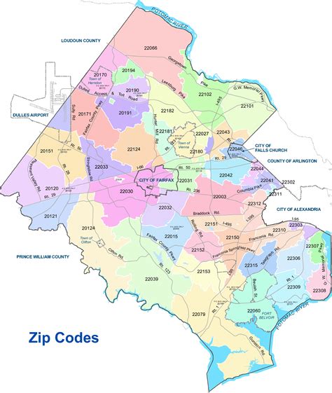 Fairfax Va Zip Code Map Map Vector