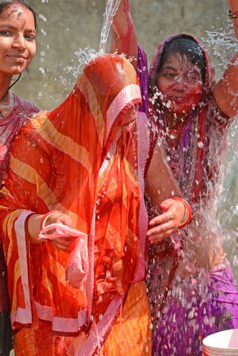 Indian Women Celebrate Holi Festival In Rajasthan Editorial Photo Image Of Event Festival