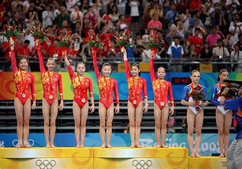 Chinese Women Win Gymnastics Gold The Chinese Womens Gymnastics Team Won Its First Ever