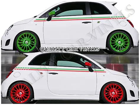 Fiat Italian Flag Racing Stripes Graphics 500 595 Decals Rs18 £1699