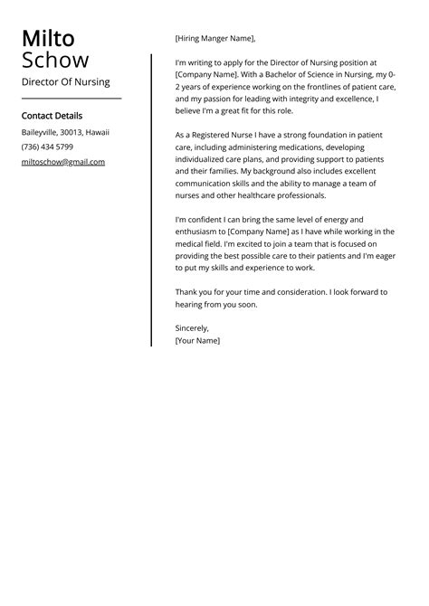 Director Of Nursing Cover Letter Example (Free Guide)