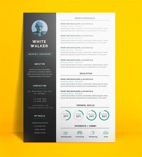 A graphic design resume template employers fall for. 20 Free CV / Resume Templates 2017 with Cover Letter & Portfolio Pages | Clean resume template ...