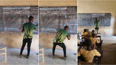 A Ghana Teacher Shows Microsoft Windows On A Blackboard Is A Viral Sensation