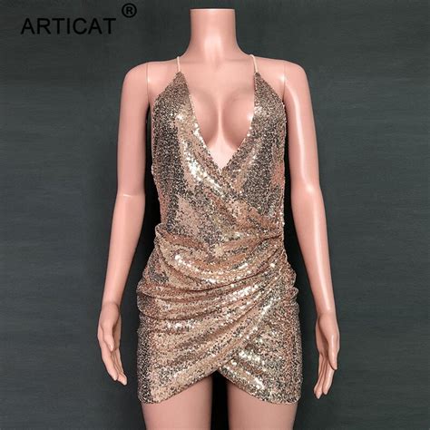 sexy sequin dress solid golden bodycon elegant club party dress allkpop shop