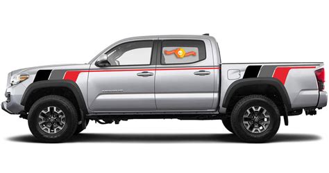 Prints 2x Side Vinyl Decals For Toyota Tacoma 2004 2020 Racing Stripes