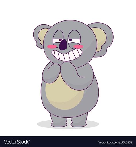 Cute Koalas Are Laughing While Grinning Royalty Free Vector