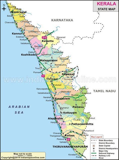 Kerala Map Kerala State Map India