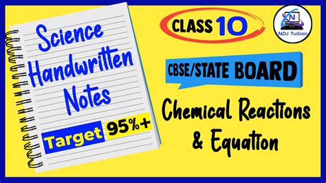 Chemical Reaction And Equation Handwritten Notes For 10th Science