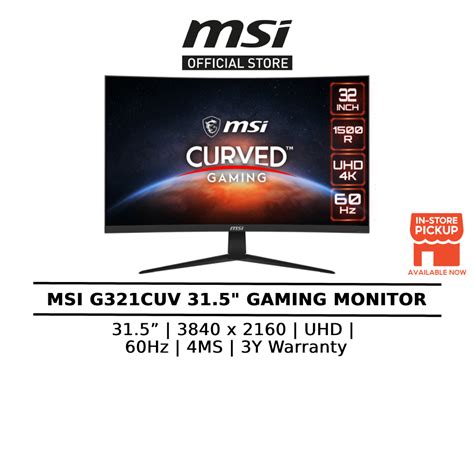 Msi Monitor Optix G321cuv Curved 32 4k Uhd 3840 X 2160 Hdr Ready