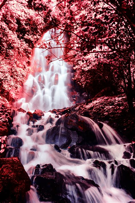 Free Images Infrared Nature Waterfall Body Of Water Reflection