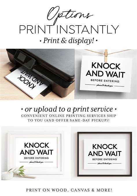 Knock And Wait Before Entering Printable Sign Download Etsy Canada