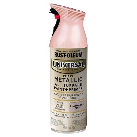 Rust Oleum Universal 11 Oz All Surface Metallic Pearl Champagne Pink Spray Paint And Primer In