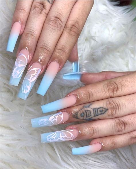 butterfly nails on Tumblr Butterfly nail designs butterfly nail art nail designs spring cute nail designs ongles bling bling rhinestone nails bling nails gorgeous nails pretty nails.