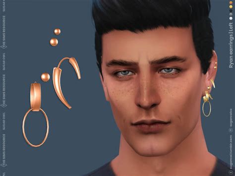 Sims 4 Ryan Male Earrings By Sugar Owl At Tsr Micat Game