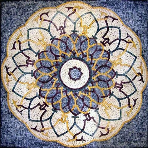 Geometric Floral Decor Tile Nabil Mosaic Stone Mosaic Art Stone