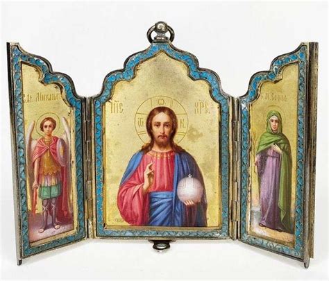 Russian Silver And Enamel Triptych Icon Dixons Auction At Crumpton