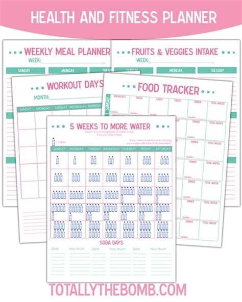 Free Printable Health And Fitness Planner