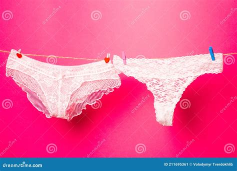 Womans Panties On Clothesline Colorful Erotic Panties Women S Underpants On Rope Pink Panties