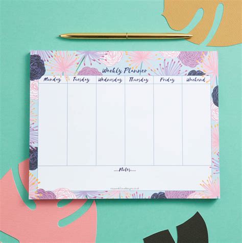 Flora Weekly Planner Desk Pad By Rosa And Clara Designs
