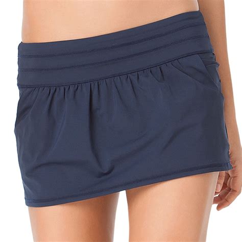 Anne Cole Anne Cole Locker Womens Core Solid Swim Skirt Bottom M