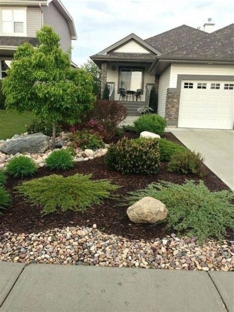48 Minimalist Front Yard Landscaping Design Ideas With Rocks Front