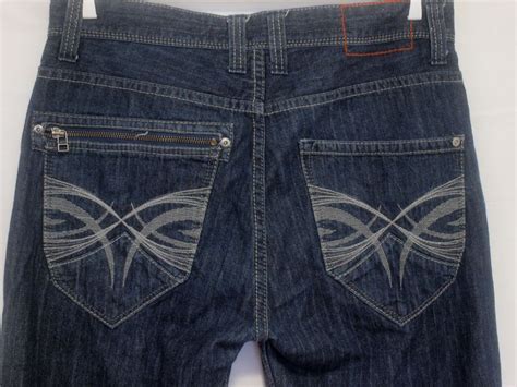 Mens Dkny Soho Jeans Embroidered Back Pocket Straight Leg Size 32 Ebay