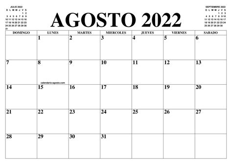 Calendario Agosto 2022 2023 El Calendario Agosto 2022 2023 Para 0 Hot