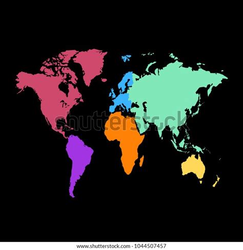 Color World Map Vector Stock Vector Royalty Free 1044507457